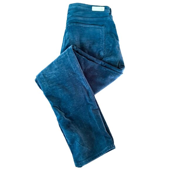 AG Adriano Goldschmied The Prima Cigarette Leg Corduroy Pants Navy Blue Size 31R - Picture 3 of 15